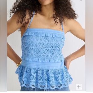 J.Crew Blue Eyelet Tank
